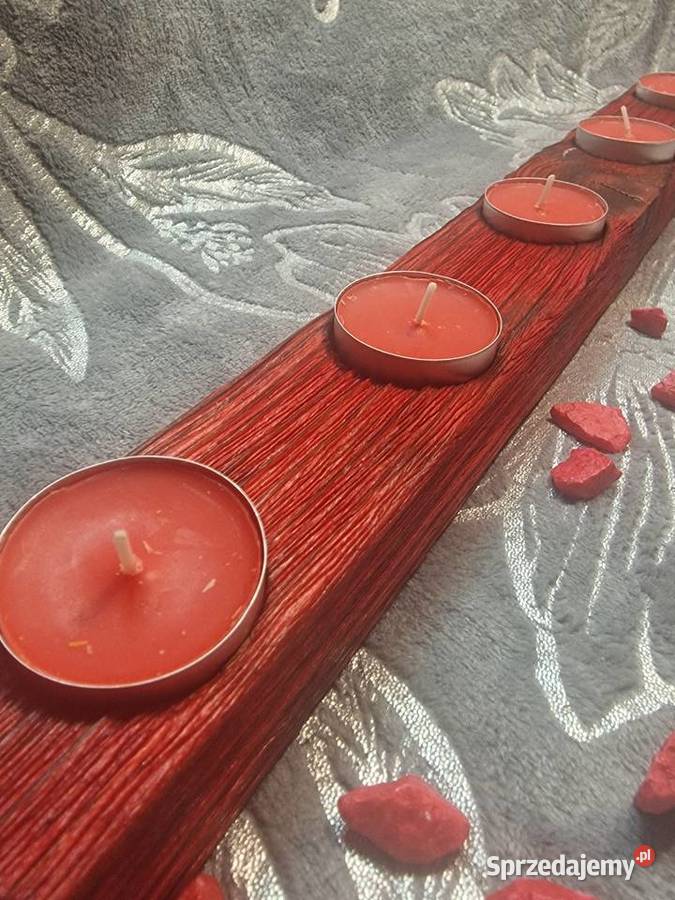 Świecznik Shou Sugi Ban drewno świerkowe Świeczniki Sępopol