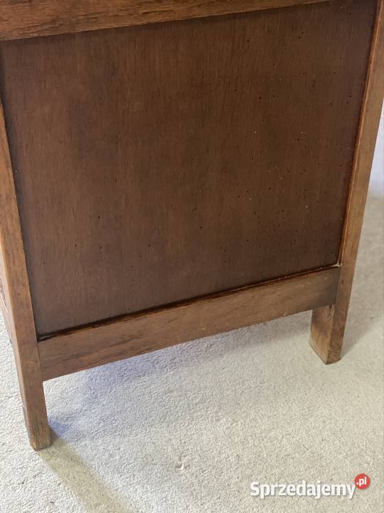 Kredens dębowy Art Deco z lustrami fazowanymi 187cm