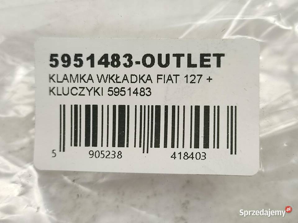 KLAMKA WKŁADKA FIAT 127 MK3 KLUCZYKI 5951483 osobowe