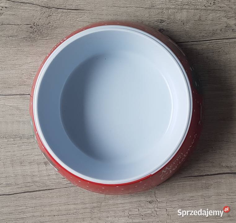 Świąteczna miska psa czerwona Chrzanów