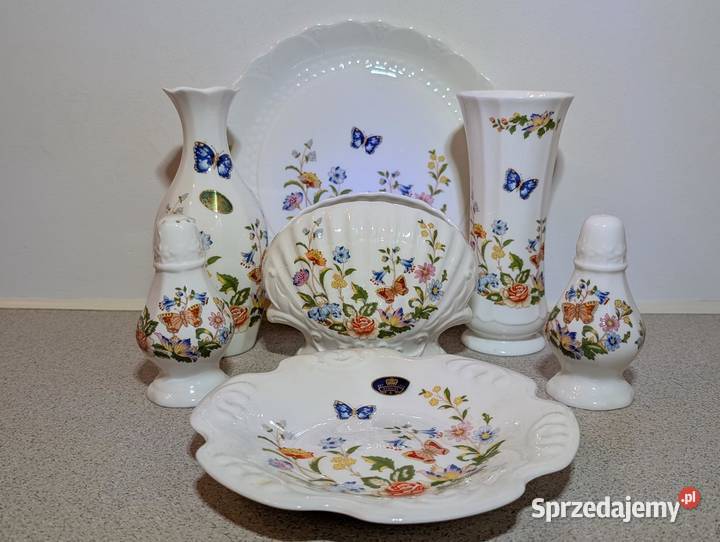 ZESTAW NA STÓŁ Porcelana Aynsley Cottage Garden Porcelana i szkło Piła