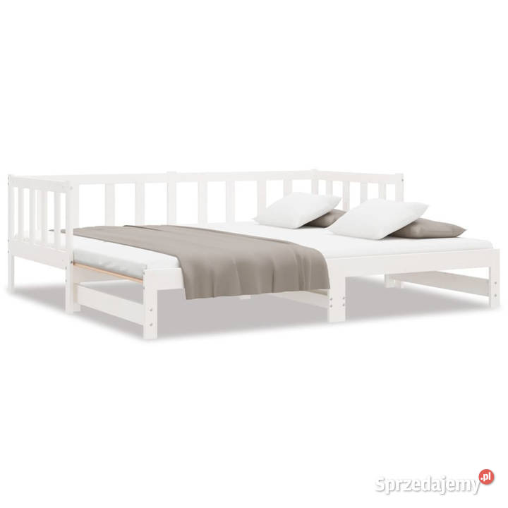 Łóżko rozsuwane białe 2x90x200 lite drewno 203cm mazowieckie
