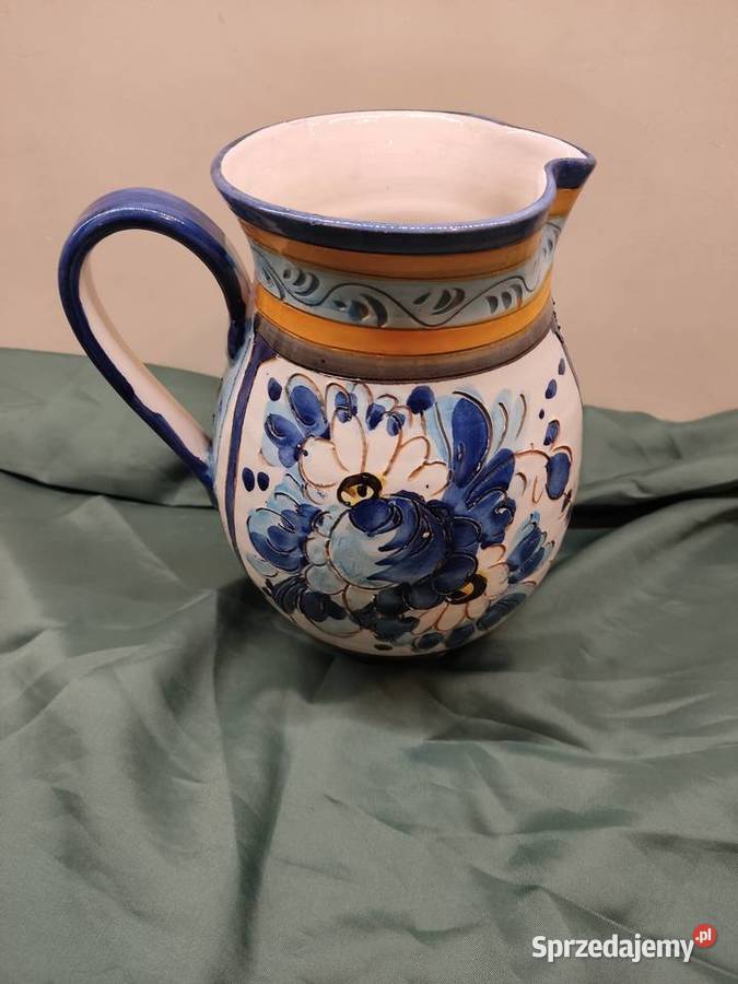 Dzbanek ceramiczny ręcznie malowany wielokolorowy Dzbanki, karafki i mleczniki Głuchołazy