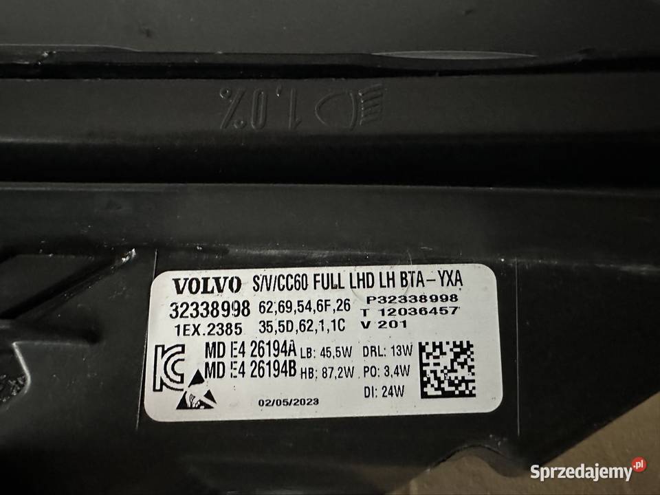 Lampa lewa Volvo S60 III V60 II Full Led Active Warszawa sprzedam