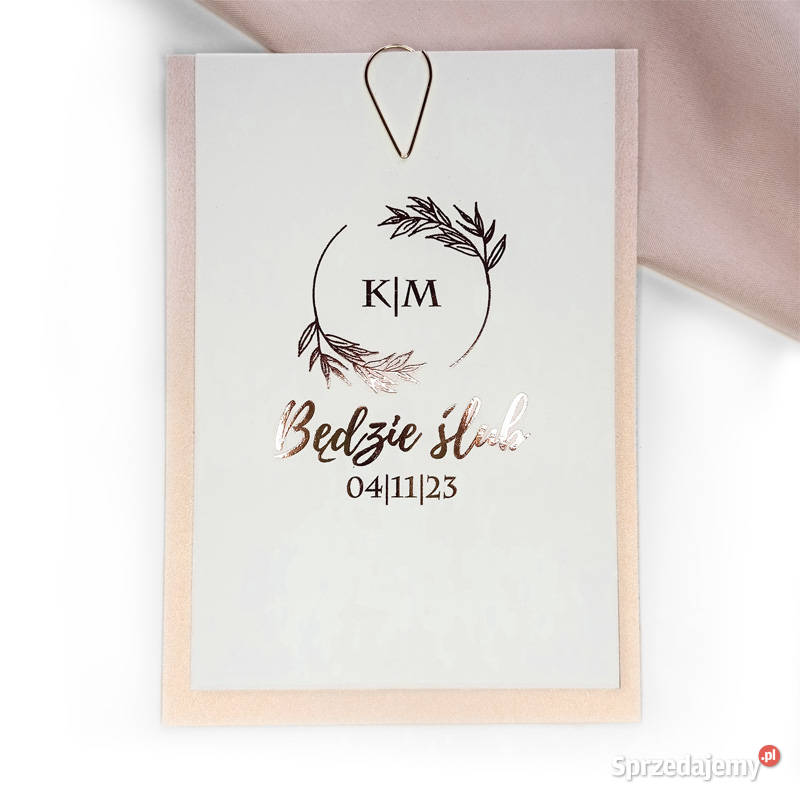 OLIWIA zaproszenia ślubne rose gold Śluby, wesela, przyjęcia Siedlce