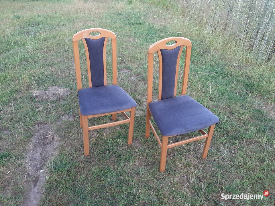 Drewniane krzesło 2 Odnowiona tapicerka Wyposażenie wnętrz Kartuzy
