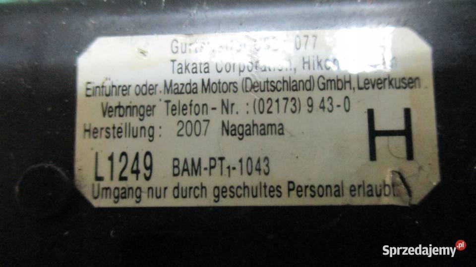 MAZDA CX7 08r pas bezpieczeństwa prawy przód