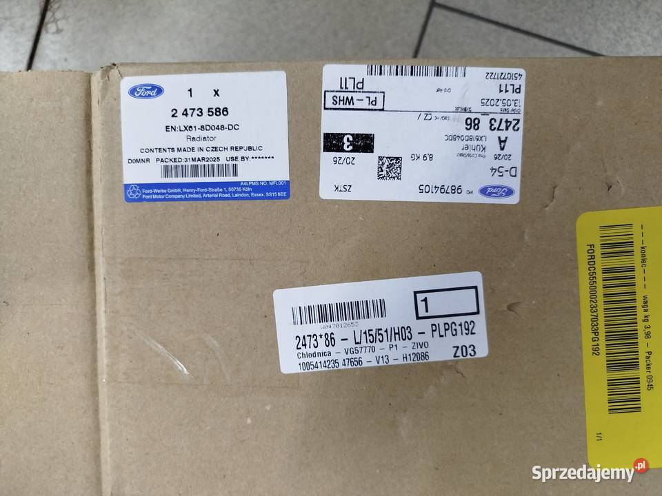 Dodatkowa chłodnica do chłodnicy powietrza Ford Łódź