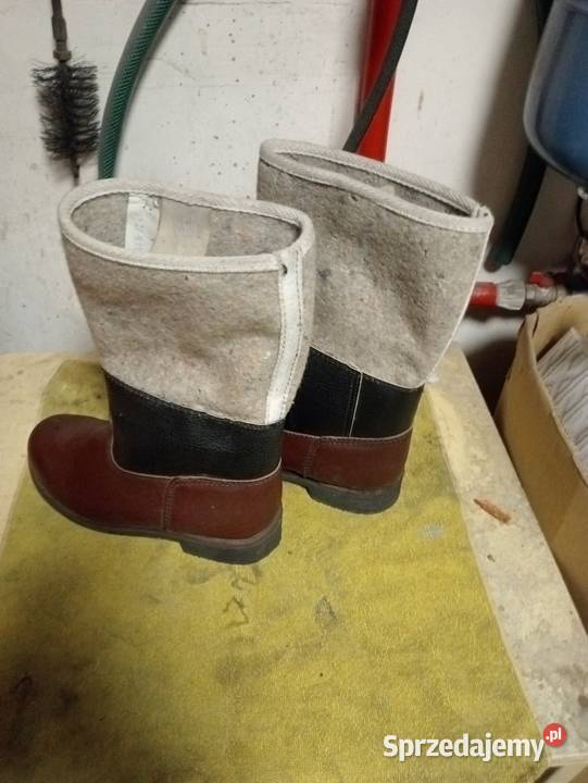 Buty zimowe filcowe skurofilce PRL Ogrodzieniec