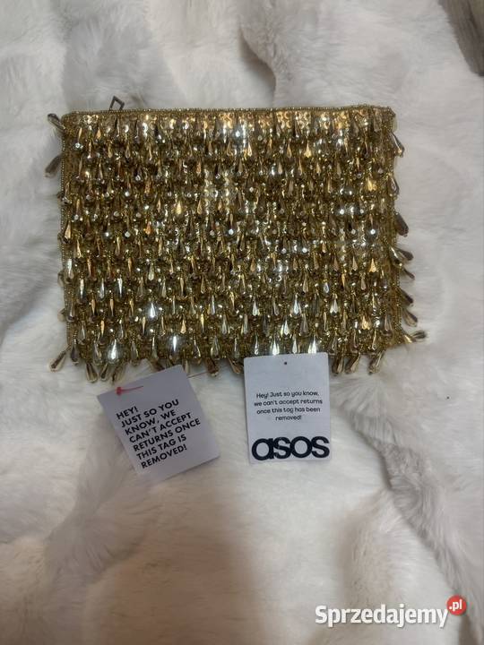 ASOS Design Złota bogato zdobiona torebka małopolskie Kraków
