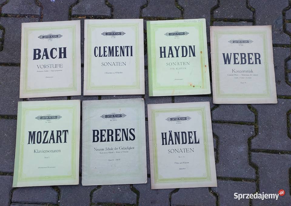 Nuty na fortepian zestaw starych zeszytów 7 Bach Tczew
