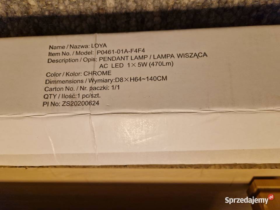 Lampa wisząca Loya Zumaline chrom LED tubus Słupca