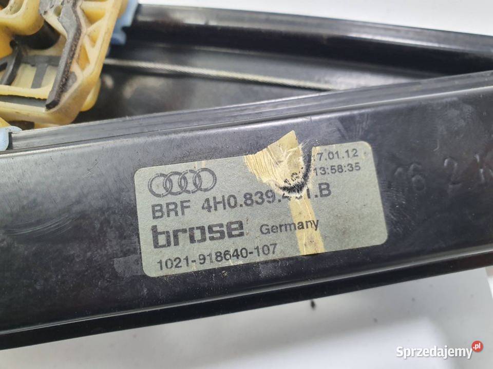 PODNOŚNIK SZYBY LT AUDI A8 D4 4H0839461A Pozostałe Lipno