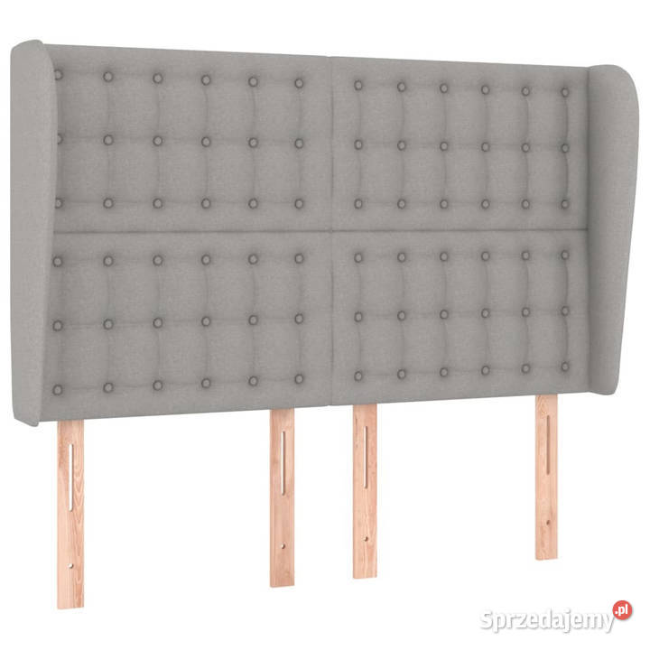 Zagłówek uszak jasnoszary 147x23x118128 tkanina Warszawa
