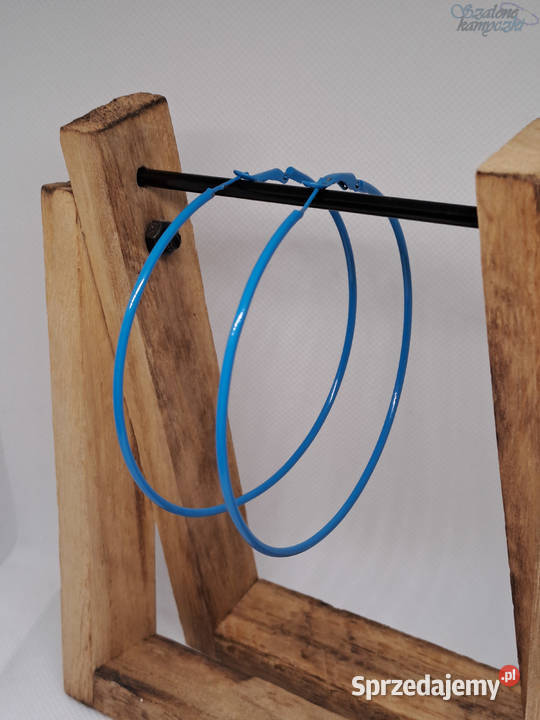 Kolczyki koła niebieskie metalowe Warszawa