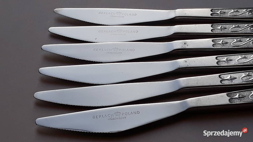 Noże obiadowe 1 PNĄCZA Gerlach sztućce PRL Dąbrowa Górnicza