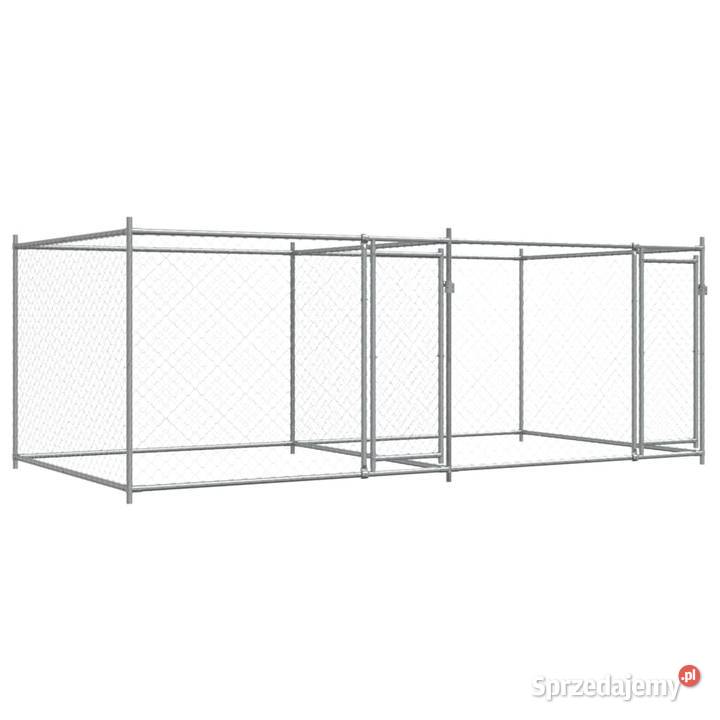 vidaXL Klatka psa z drzwiami szara 4x2x15 m Warszawa