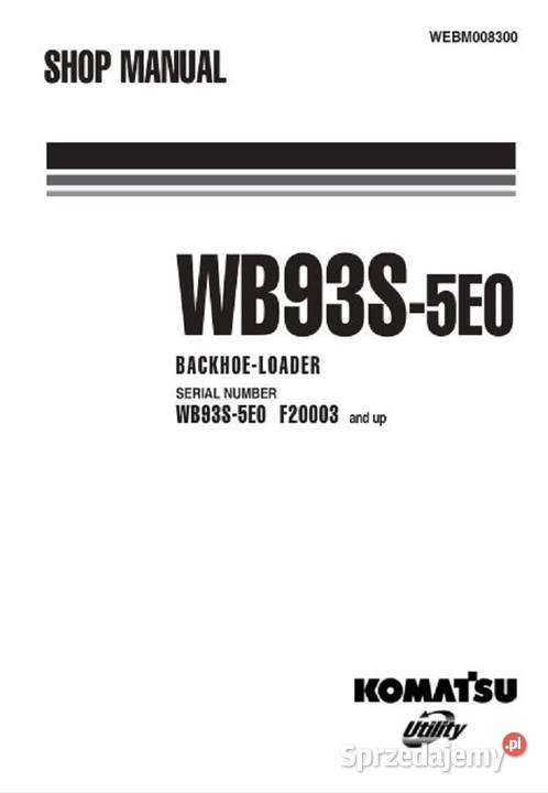 KOMATSU WB93S5E0 instrukcja naprawy Kielce sprzedam