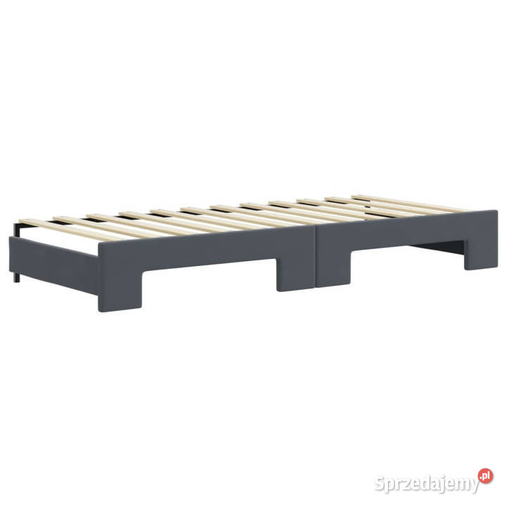 Sofa rozsuwana ciemnoszara aksamit 90x200 Warszawa
