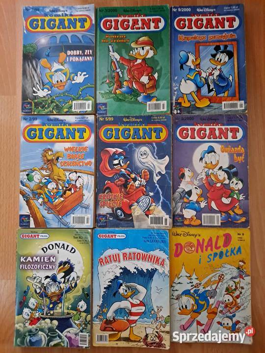 Kaczor Donald GIGANT komiksy 9 sztuk małopolskie Kraków