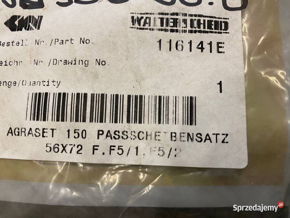 Zestaw podkładek Walterscheid 116141 56x72mm 3 nieuszkodzony