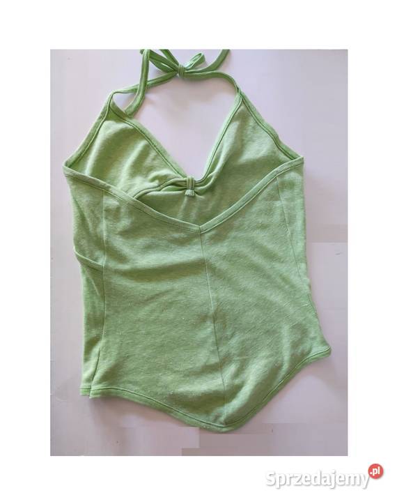 vintage retro top wiązany na szyi odkryte plecy