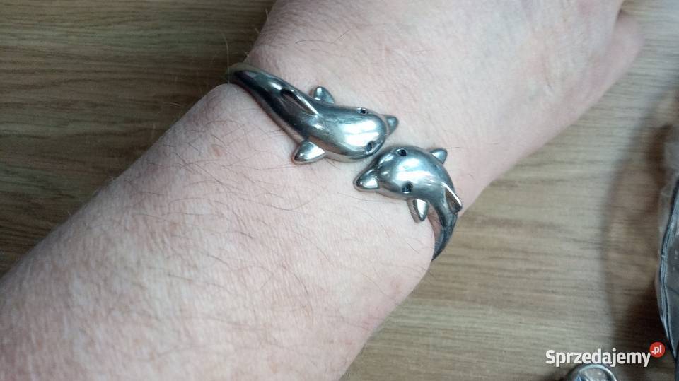 Bransoletka na rękę dwa delfin srebro Warszawa