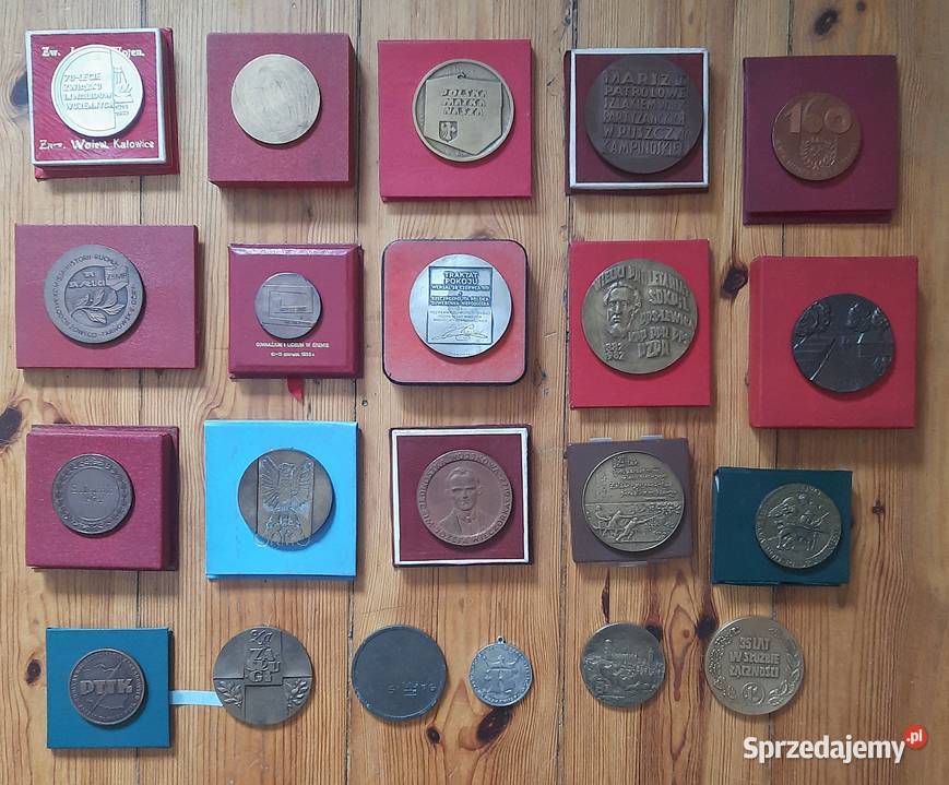 Zestaw Medali 21 sztuk Różne Gliwice