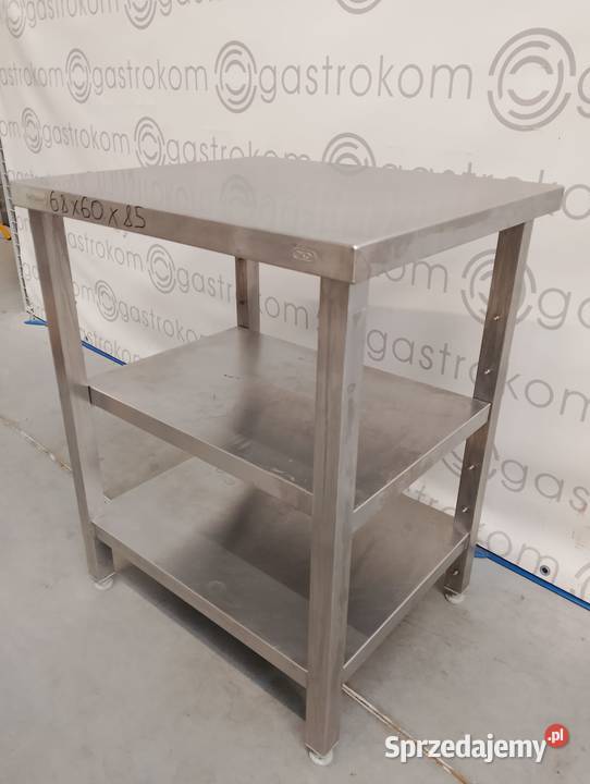 Stół z 2 półkami 68x60x85