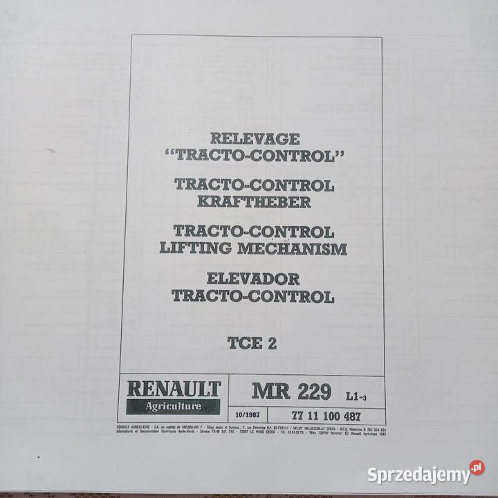 Instrukcja Serwisowa Napraw RENAULT 11054 106 Kamień Pomorski sprzedam