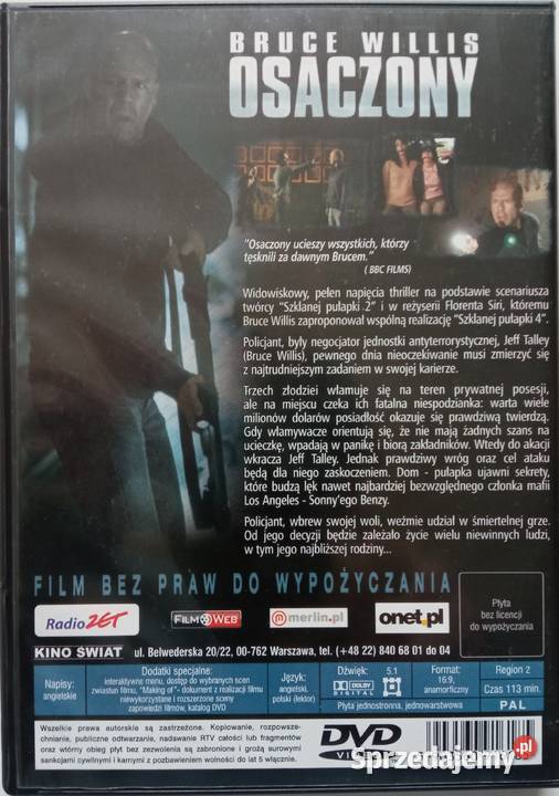 Osaczony DVD Bruce Willis Ben Foster Ed Harris Filmy łódzkie Łódź