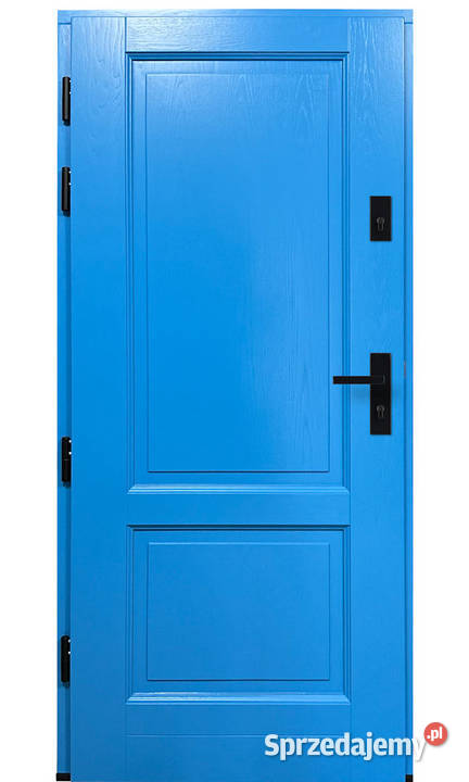 Drzwi Zewnętrzne Wejściowe Drewniane TURKUSOWE mazowieckie Ostrołęka
