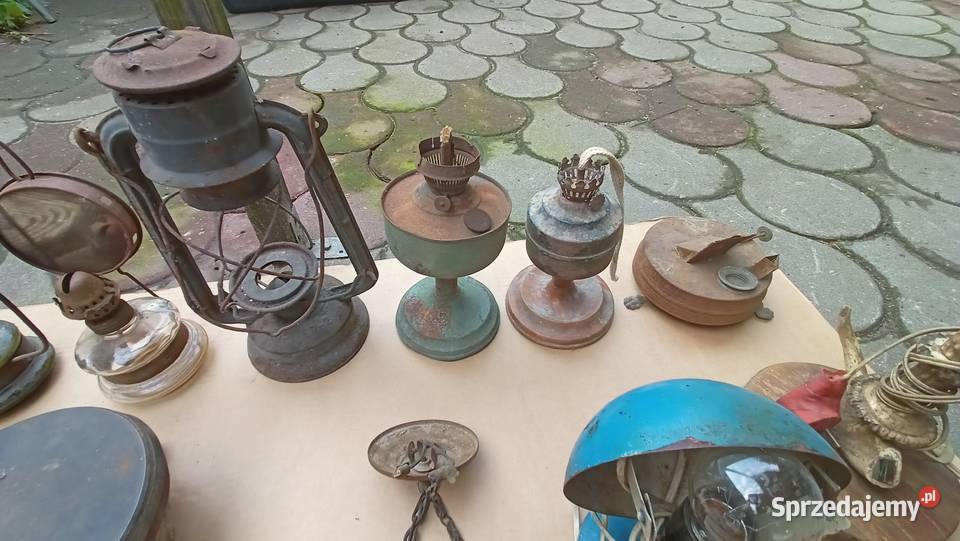 Stara lampa naftowa wisząca lampka biurkowa Skarżysko-Kamienna