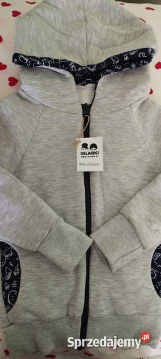 Bluza na zamek z kapturem i kieszeniami nowa