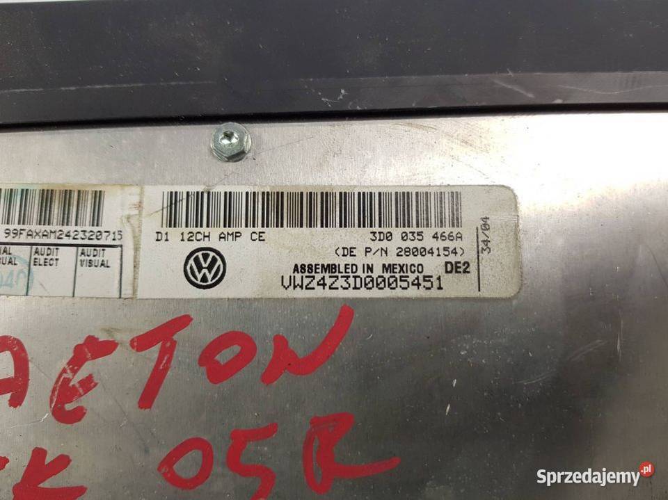 WZMACNIACZ 3D0035466A VW PHAETON osobowe kujawsko-pomorskie Lipno