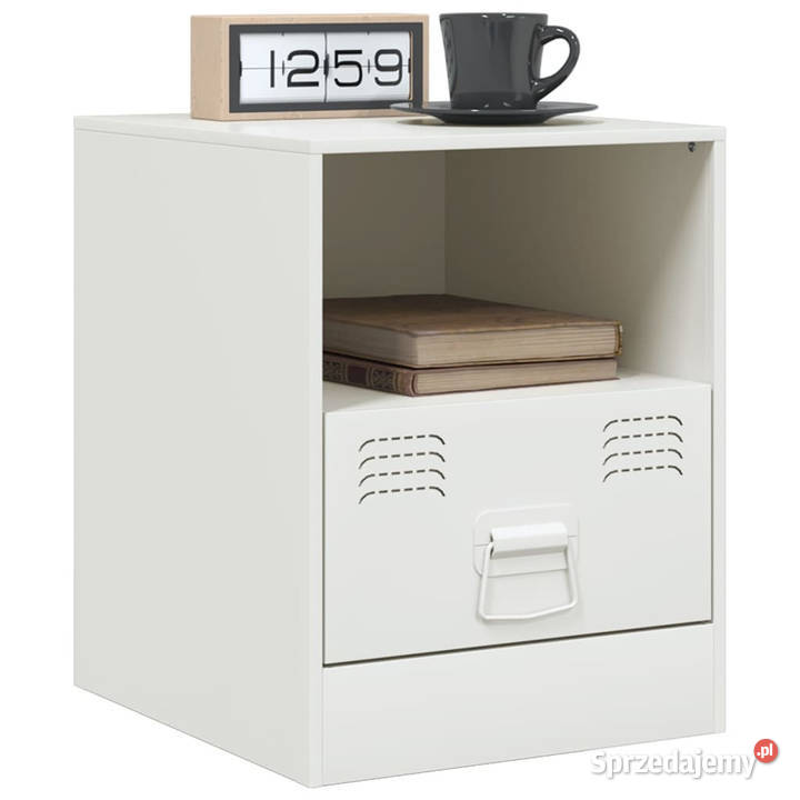 Szafki nocne 2 białe 345x39x44 stal WM841762 Nocne mazowieckie sprzedam