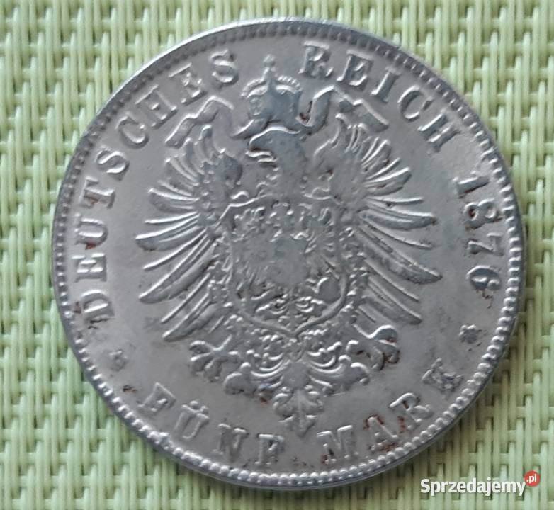 MonetaNuizmatKopia 5 MAREK 1876 NIEMCY WILHELM 3 mazowieckie Pruszków sprzedam