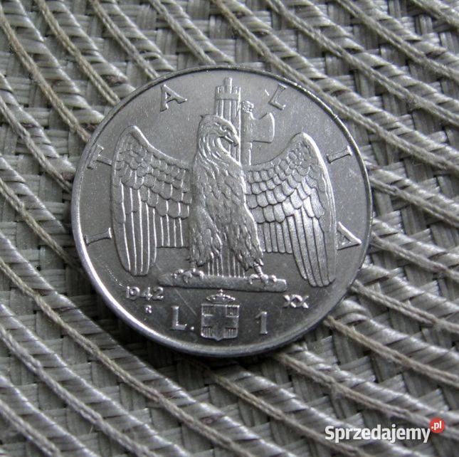 Włochy 1 Lir 1942r Magnetyczna Kalisz sprzedam