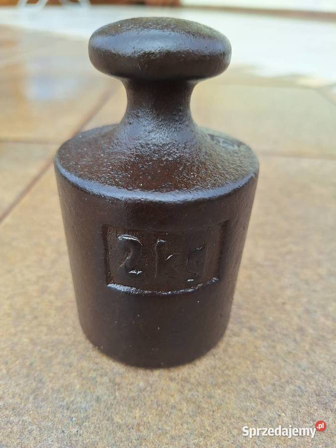 Stary odważnik do wagi ciężarek żeliwny 2 Antyki