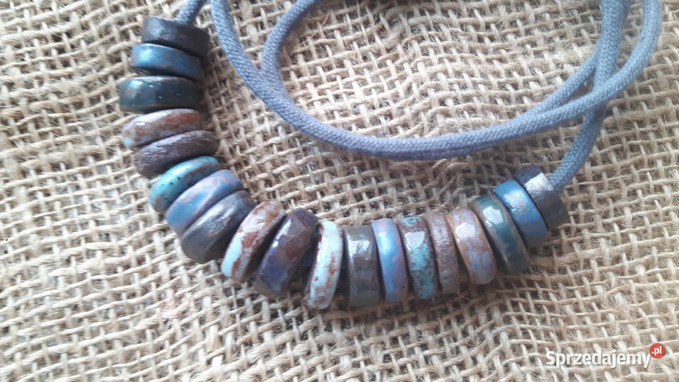 Naszyjnik ceramiczny ręcznie wykonany mazowieckie Otwock