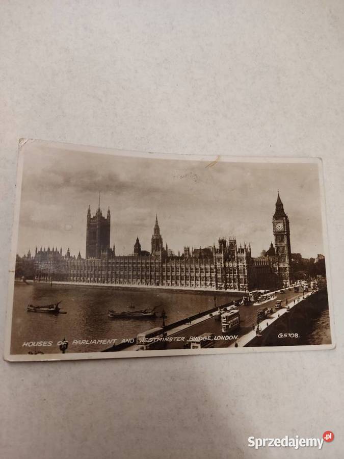 Pocztówka widokówka Pałac i most Westminsterski Głuchołazy