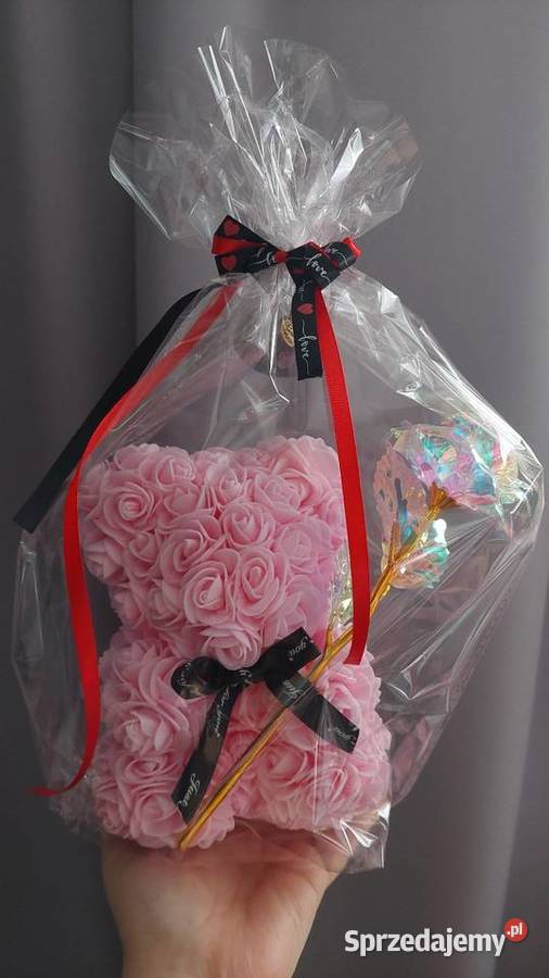 Misie z róż na Walentyki gotowy prezent Rybnik