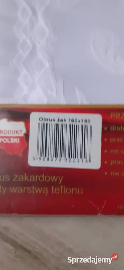 Obrus żakardowy 160160 biały Gdańsk