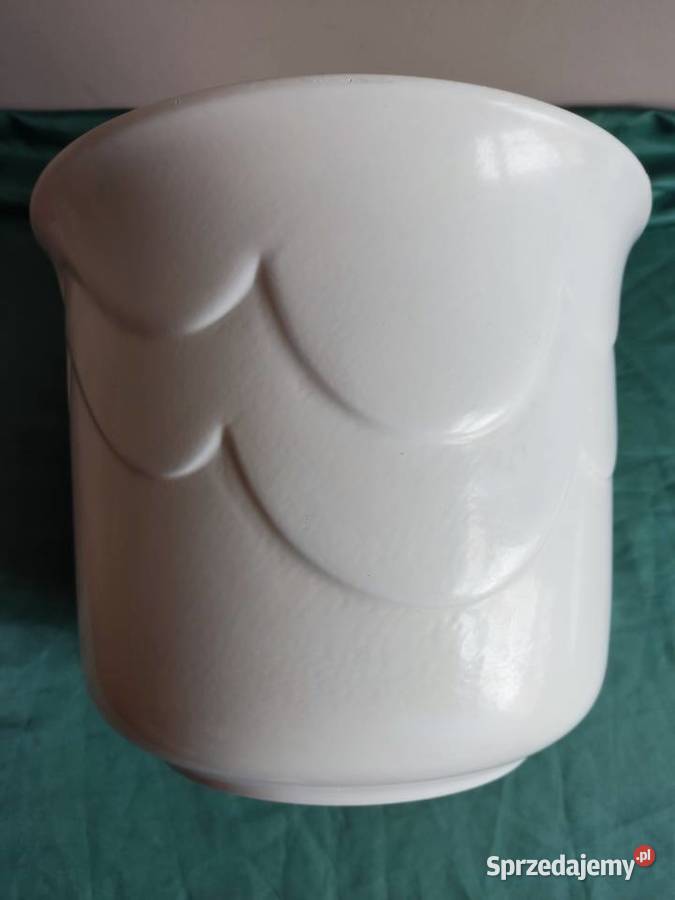 Donica doniczka ceramiczna biało kremowa fi 255 opolskie Głuchołazy