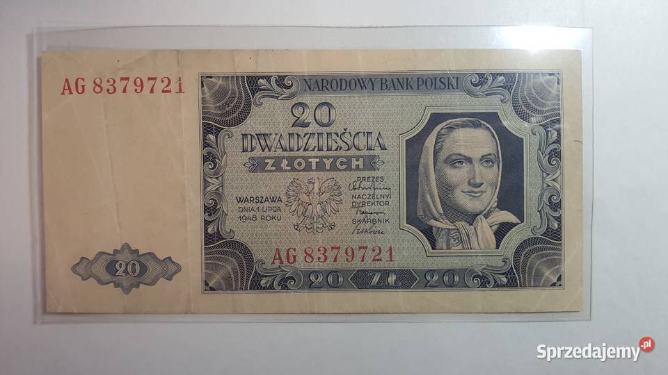 RZADKA POZYCJA 20 złotych 1948 s AG duża Warszawa sprzedam