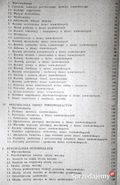 Psychologia niewidomych i niedowidzących Tadeusz lubelskie Chełm