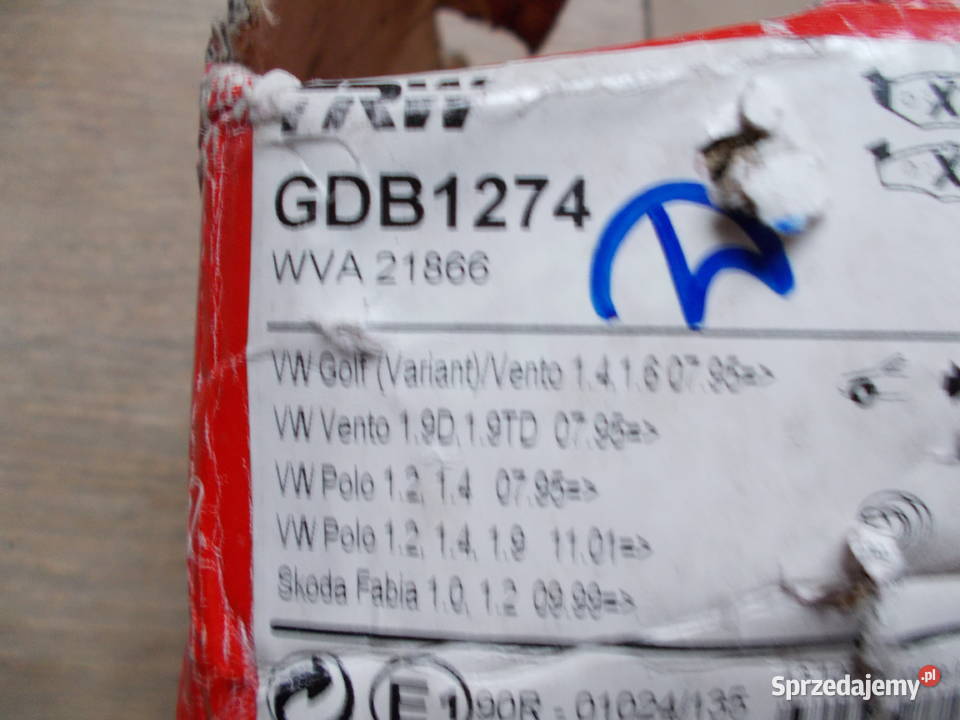 Klocki TRW GDB1274 Układ hamulcowy Mikołów
