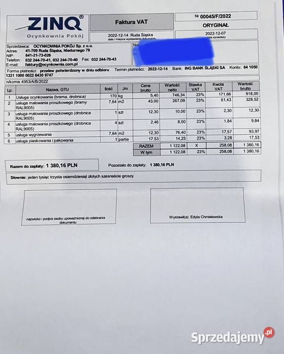 Brama Wjazdowa 2skrzydłowa Gliwice