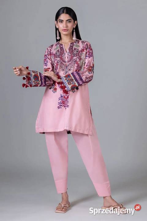 Lużna tunika XXL 44 3XL 46 różowa bawełna kameez