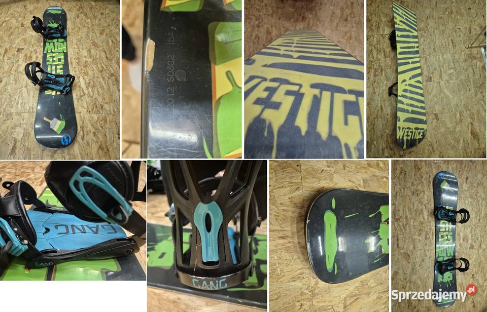 Deska Snowbordowa kompletna z wiązaniami + wiązania snowboard 154cm